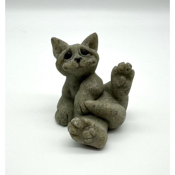 Vintage Quarry Critters Clyde Cat Kitten Sitting Second Nature Designs Figurine - Picture 1 of 5